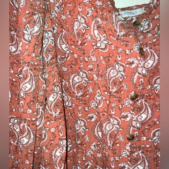 Angels Forever Young Women's Kehlani Square Neck Rayon Long Sleeve Blouse- size - Picture 7 of 7